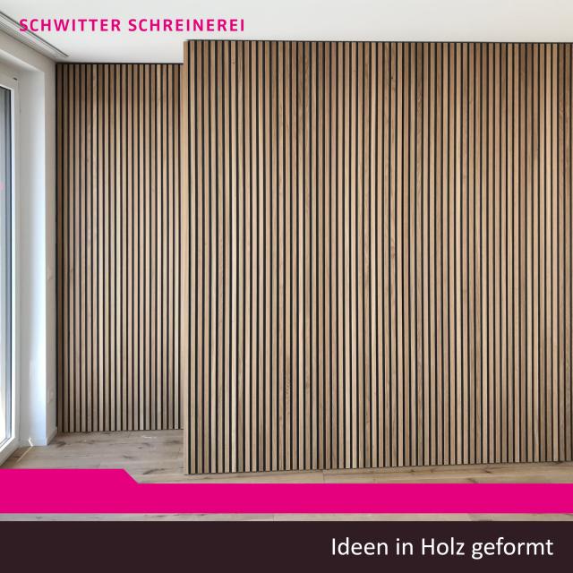 Einbauschrank in Lattenoptik Eiche