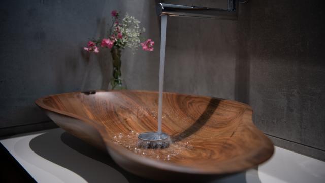 Holzwaschbecken Nussbaum