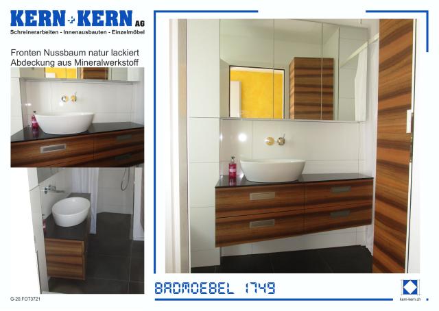 Badmöbel mit Nussbaumfront